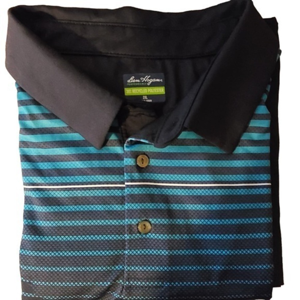 Men's‎ Performane Ben Hogan Golf Polo, Size 2XL,  Blue,  30% Recycled Polyester